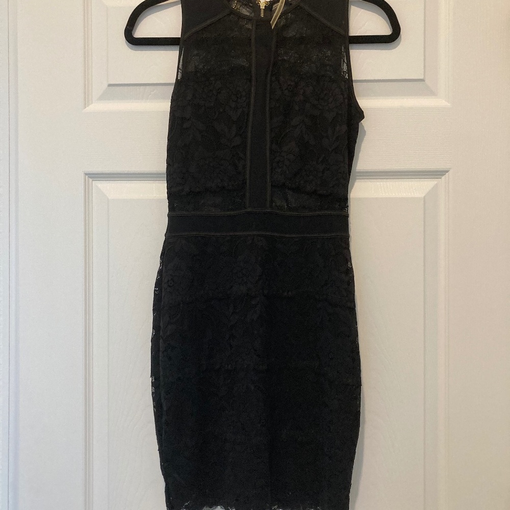 Guess Black Lace dress with see theu inset b/w Bust